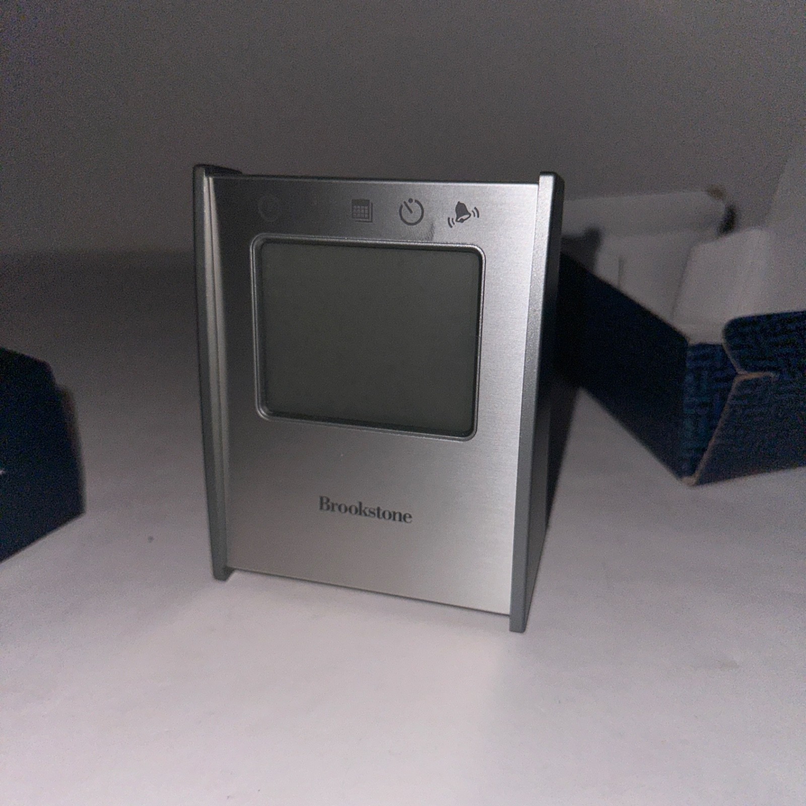 Brookstone 5 In 1 Sensor Clock Backlight Color Time Temp Day Date Timer Alarm