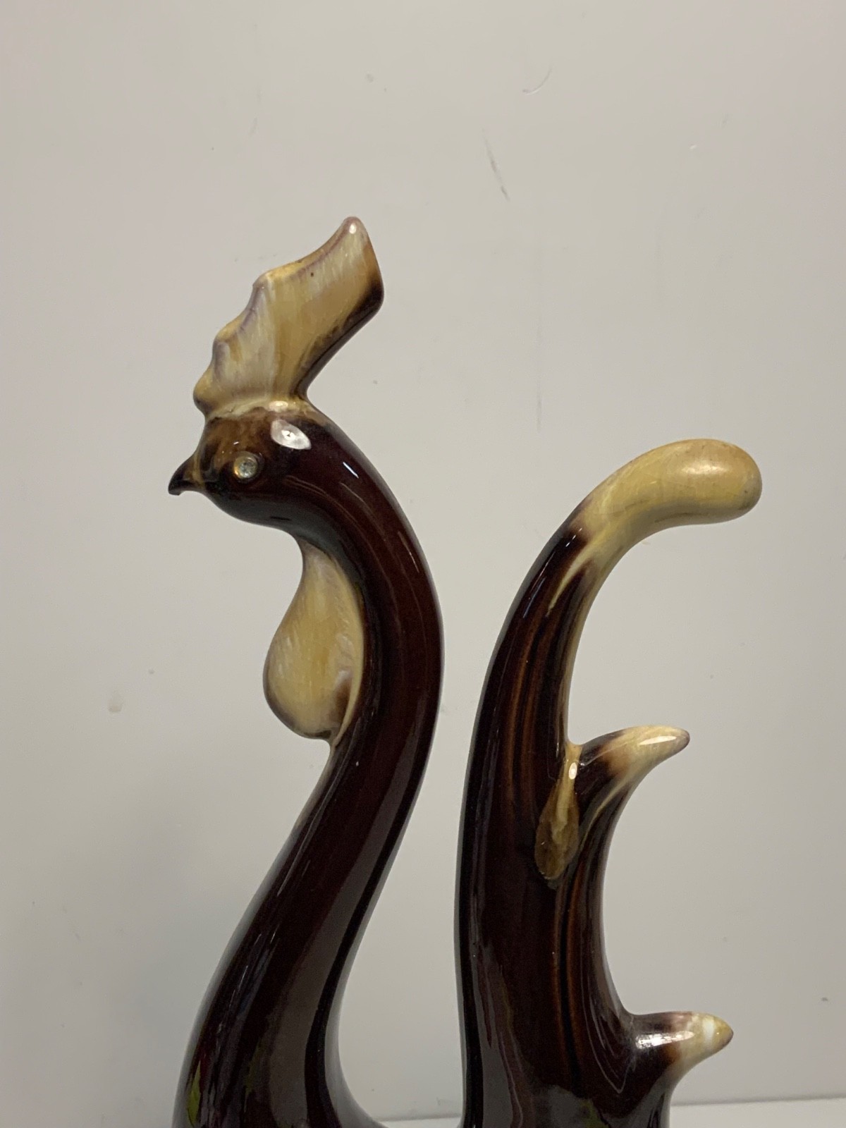 Vintage Primitive Pottery Rooster Statue Japan 12.5 in.