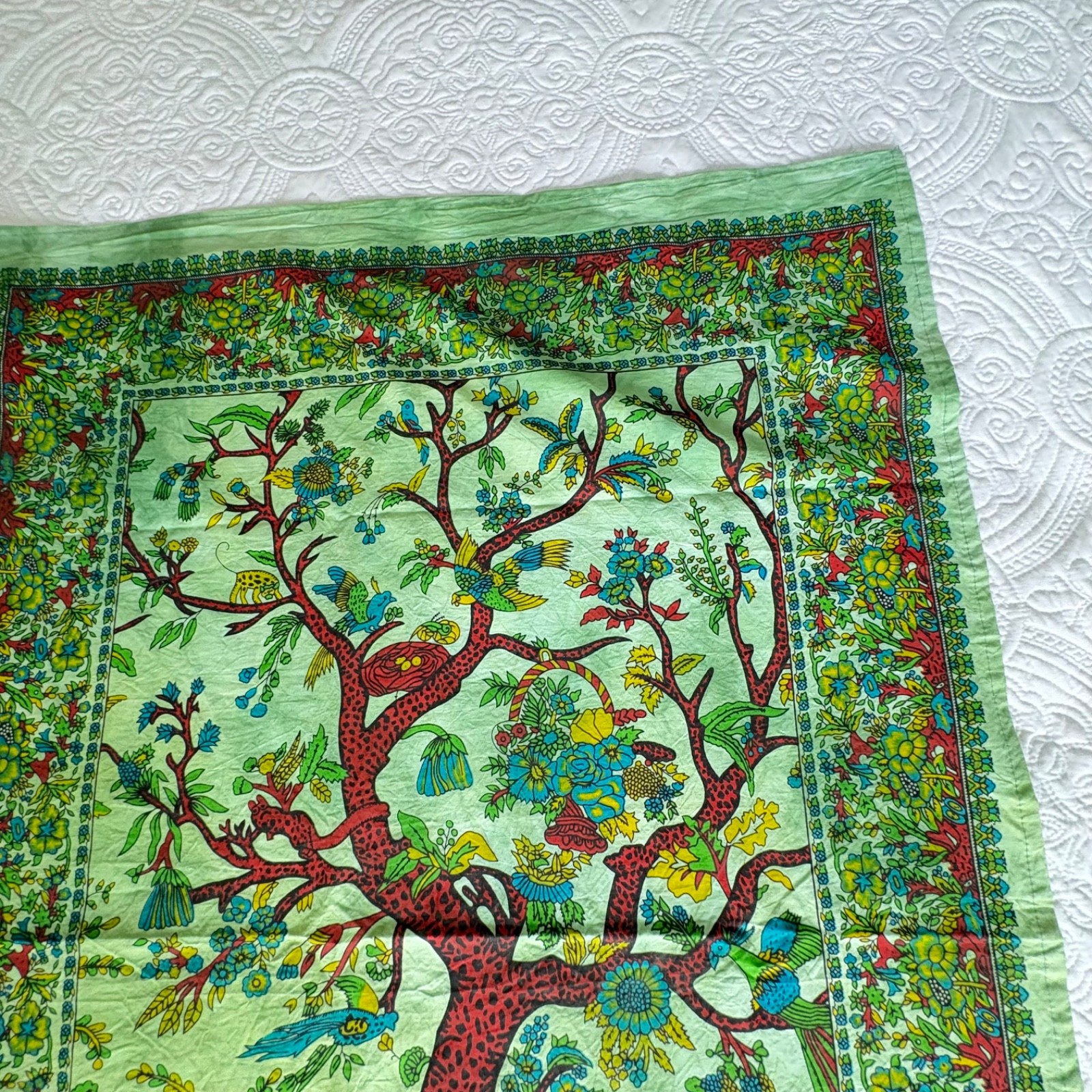 Tree of Life Green Hippie Tapestry Bohemian Wall Hanging Ethnic Decor 29×44&Prime;