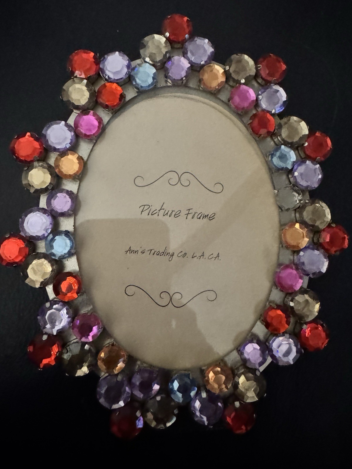 All Occasion Decorative Picture Frame 4×6 Silver Color W/Multi Color Rhinestones