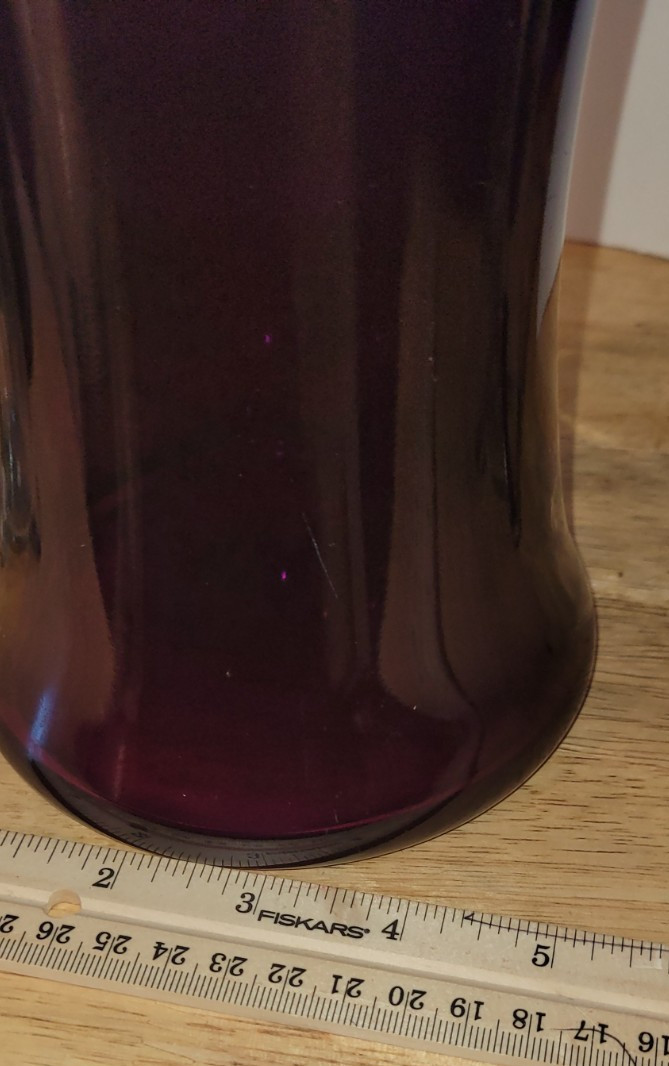 Solid Deep Purple Color Glass Bouquet Vase Home Decoration 8&Prime; Tall Unbranded