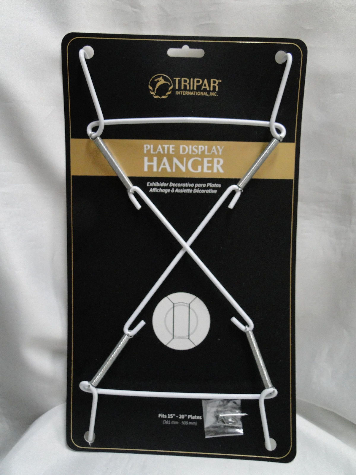Tripar Smooth White Wire Display Hanger (s) for one 15&Prime; – 20&Prime; Plate
