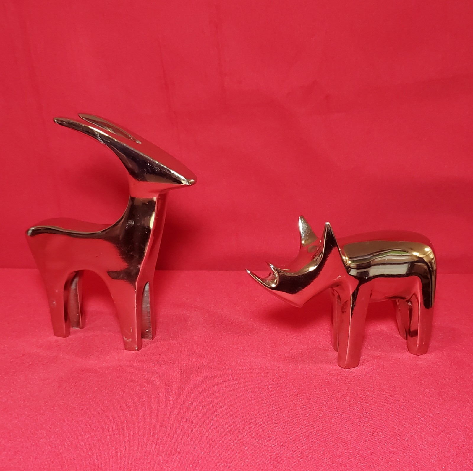 Antelope & Rhino Stainless Steel Figures Living Room Decorations