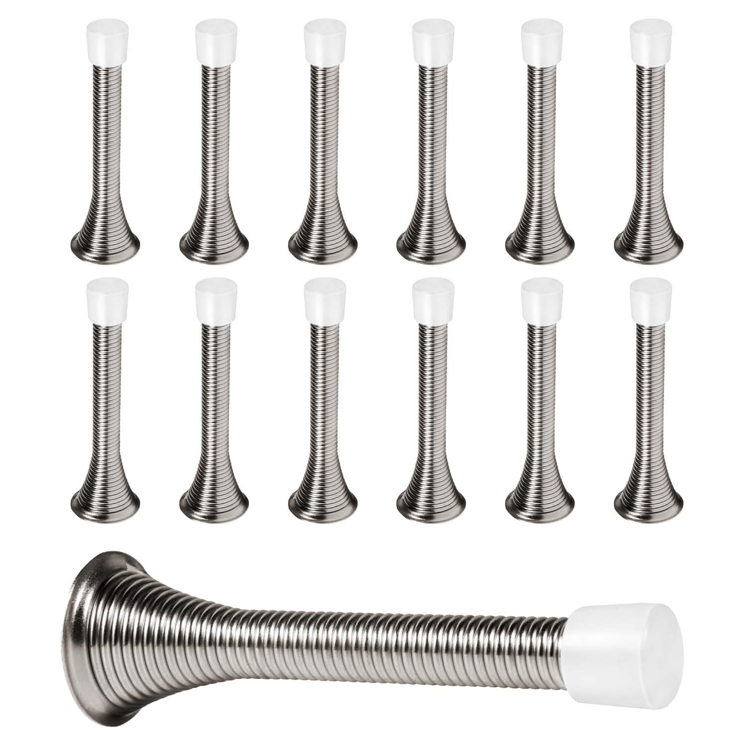 KISEER 12 Pack Spring Door Stops 3 1/4 Inch Flexible Heavy Spring Door Stopper
