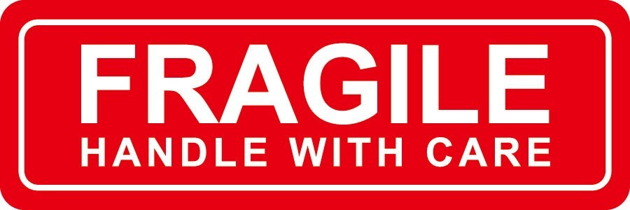 FRAGILE HANDLE WITH CARE Packing Shipping Stickers Easy Peel and Apply 1&Prime; x 3&Prime;