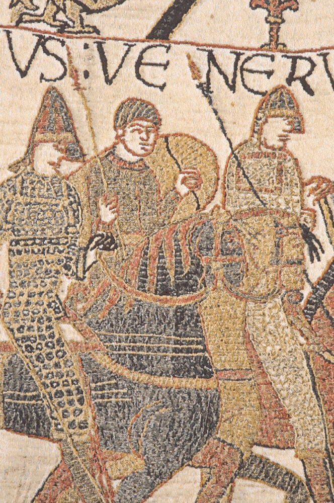 Bayeux Mont St. Michael Belgian Historical Scene Woven Tapestry Wall Hanging