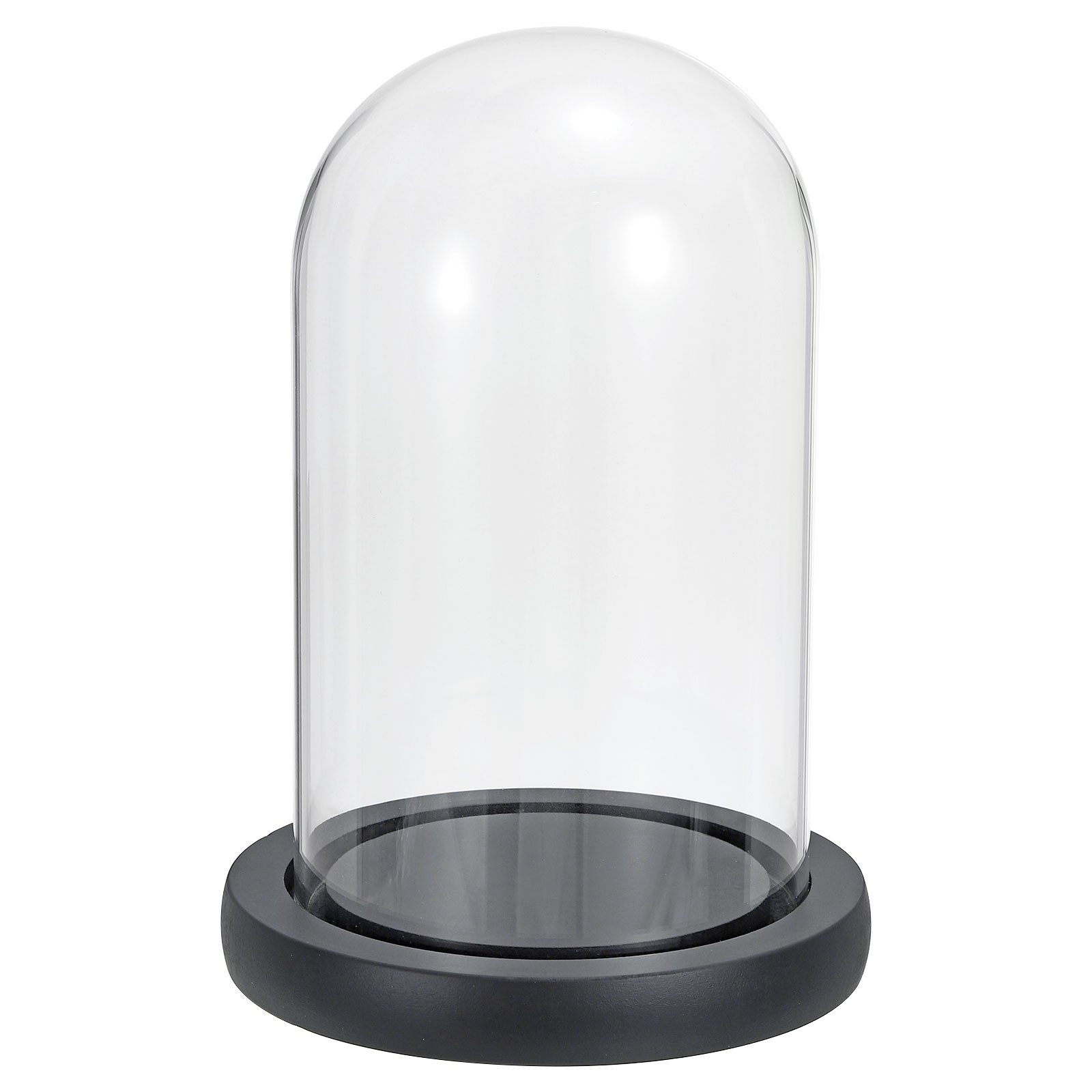 7.7&Prime;x3.9&Prime; Clear Cloche Glass Dome Glass Bell Jar Display with Wooden Base