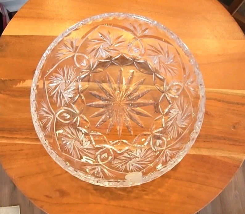 Crystal Candy Bowl 24% Lead Crystal Pinwheel Pattern Made in Poland
