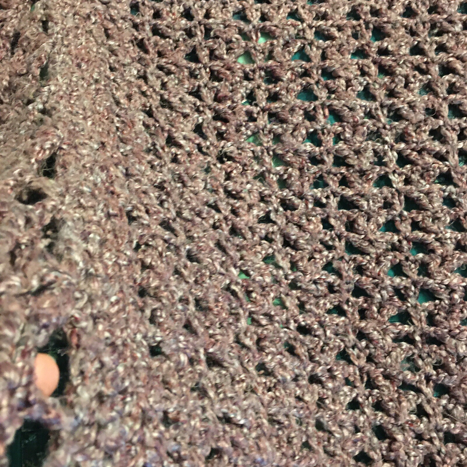 Homemade Afghan in purple 46” by 81” nice throw blanket