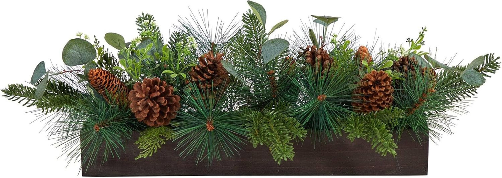 30&Prime; Evergreen Pine & Pine Cone Christmas Centerpiece Arrangement