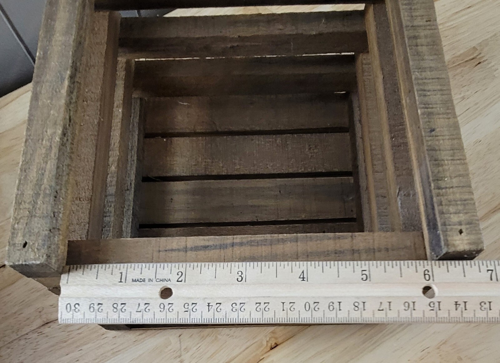7.5&Prime;x5&Prime; WOOD SQUARE CRATE BOX 2 Piece With Lid Craft-Decor-Gifts