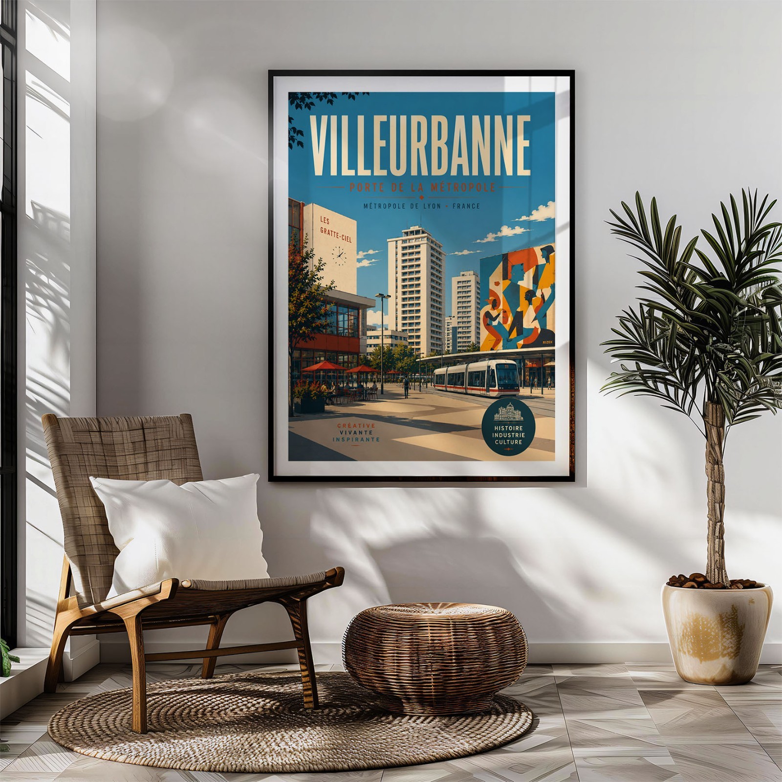 Villeurbanne Travel Poster Print, Wall Decor