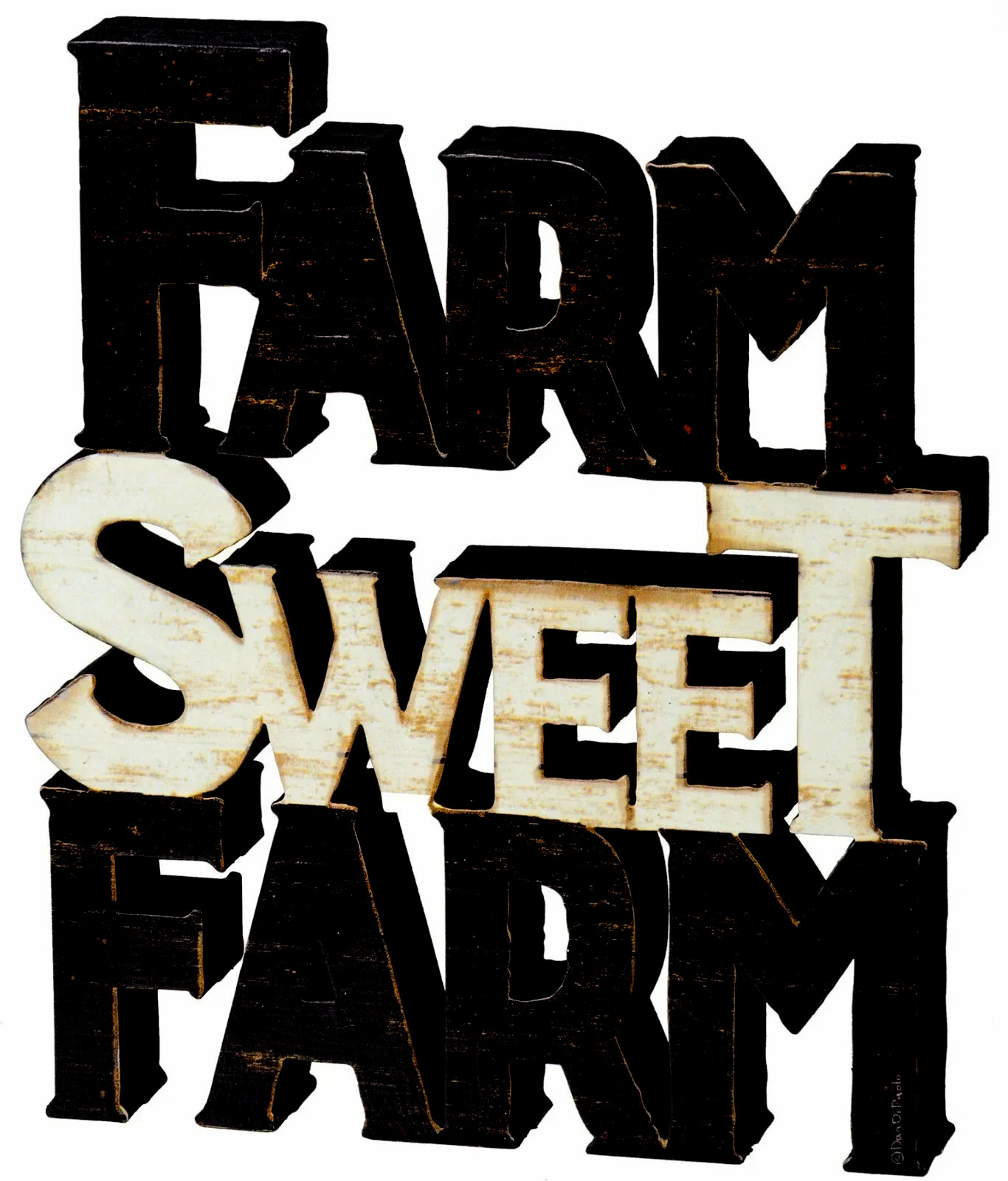 PBK FARM SWEET FARM Chunky Sitter 6&Prime;H x 7&Prime;L x 1&Prime;W Farmhouse Decor – NEW w tags