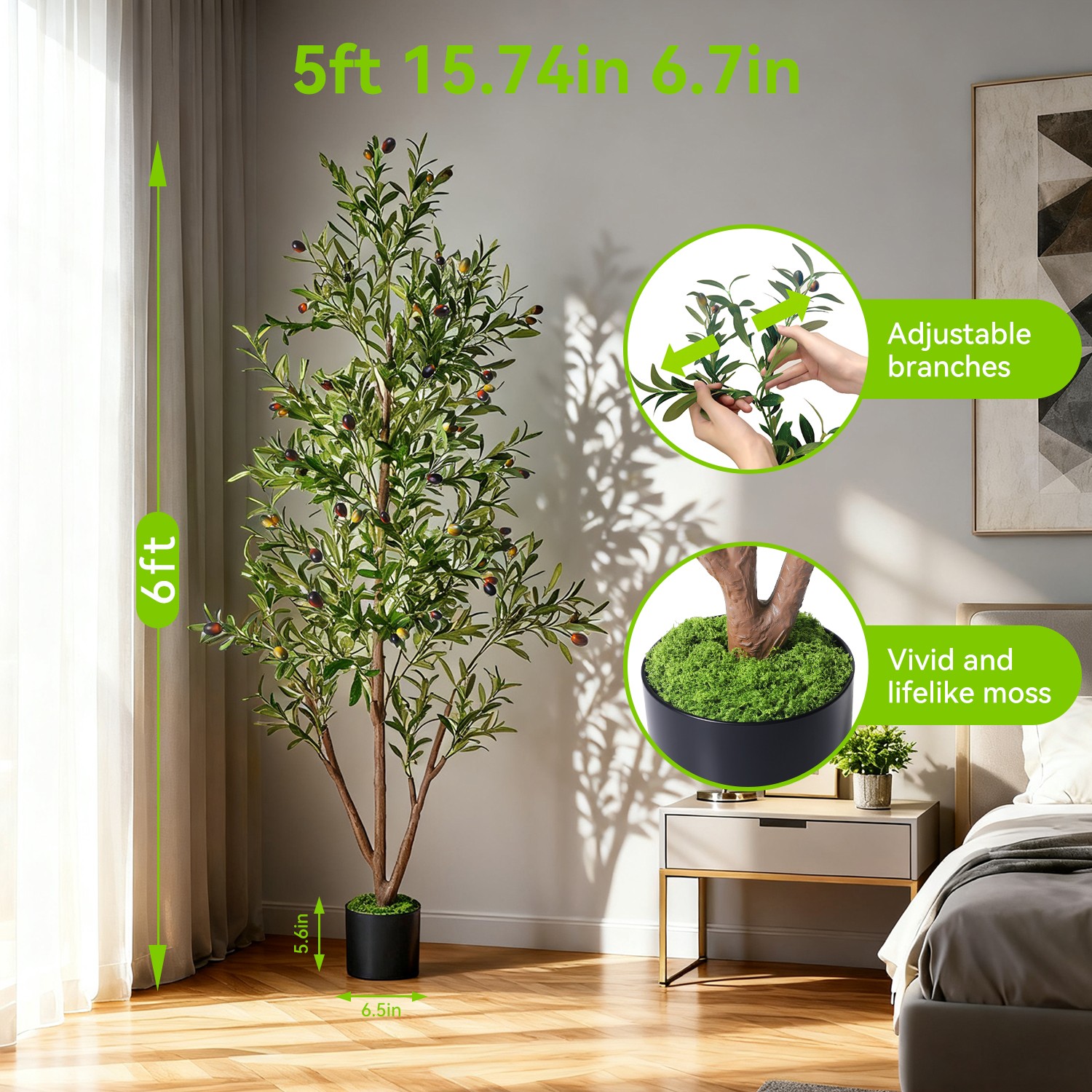 NOVAROOT 5FT/6FT Artificial Tree ihdoor outdoor,Artificial Plants for Home Decor