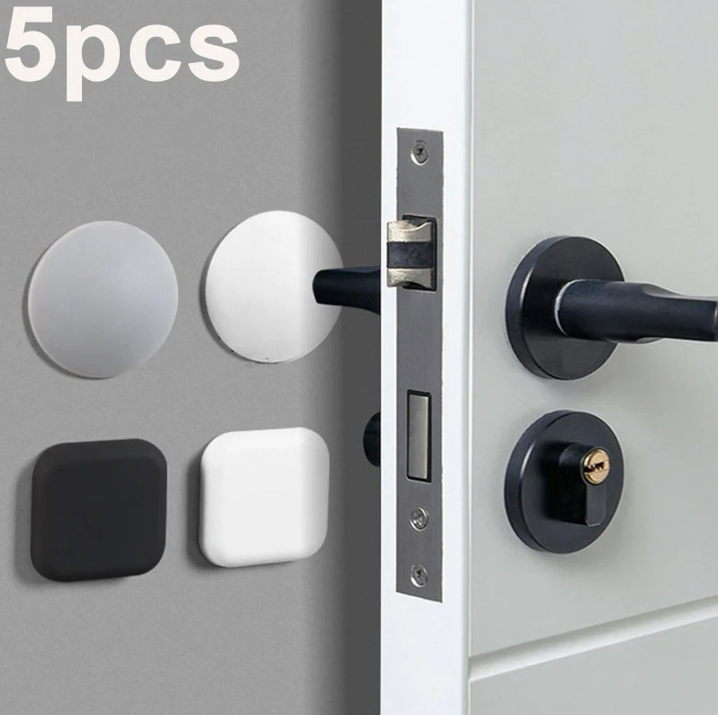 5pcs Silicone Door Stopper Bumper Pads Self Adhesive Wall Protector