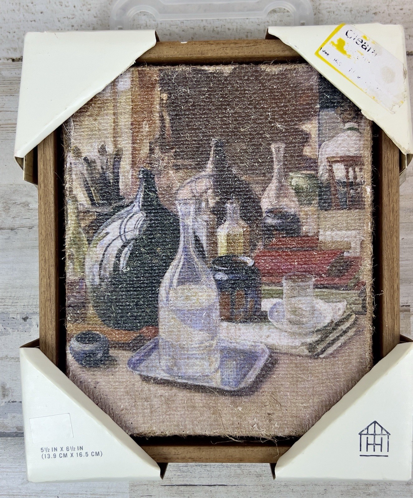 NEW Hearth & Hand with Magnolia Framed Burlap Still Life Wall Art 6.5 x 5.5