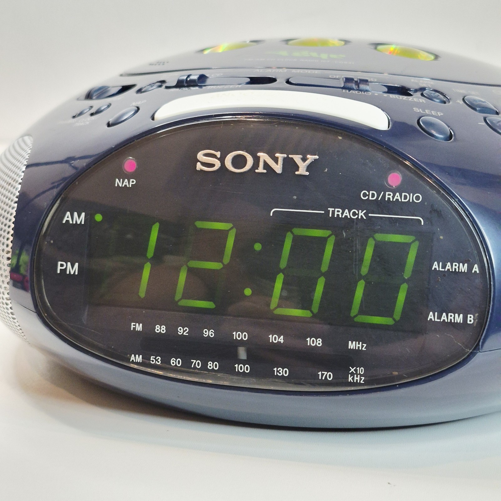 Sony Dream Machine ICF-CD831 PSYC Blue AM/FM CD Alarm Clock Radio Tested Working