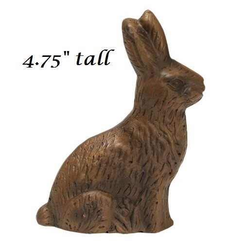 NEW Primitive Bunny Rabbit Chocolate Look Rustic Farmhouse Resin Brown 4.75&Prime; H