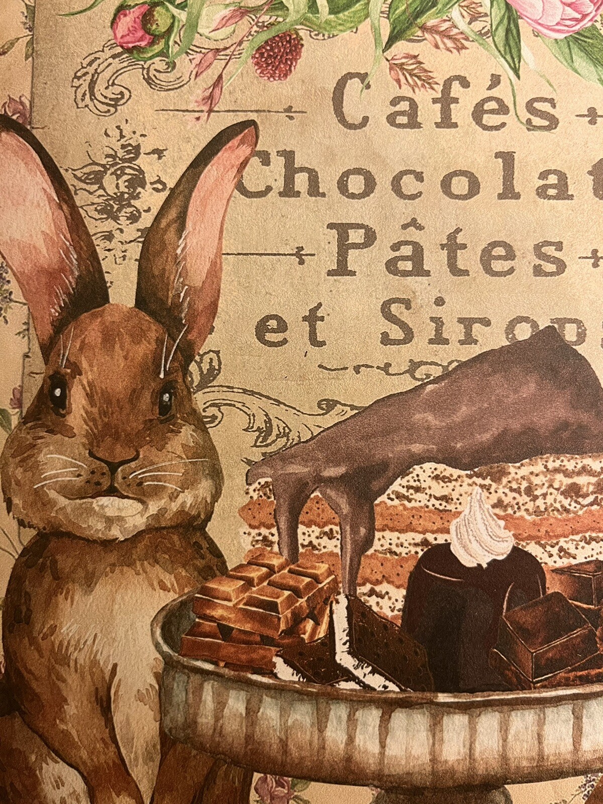 Bunny Rabbits, Chocolate, Cake, HANDCRAFTED Plaque / Sign