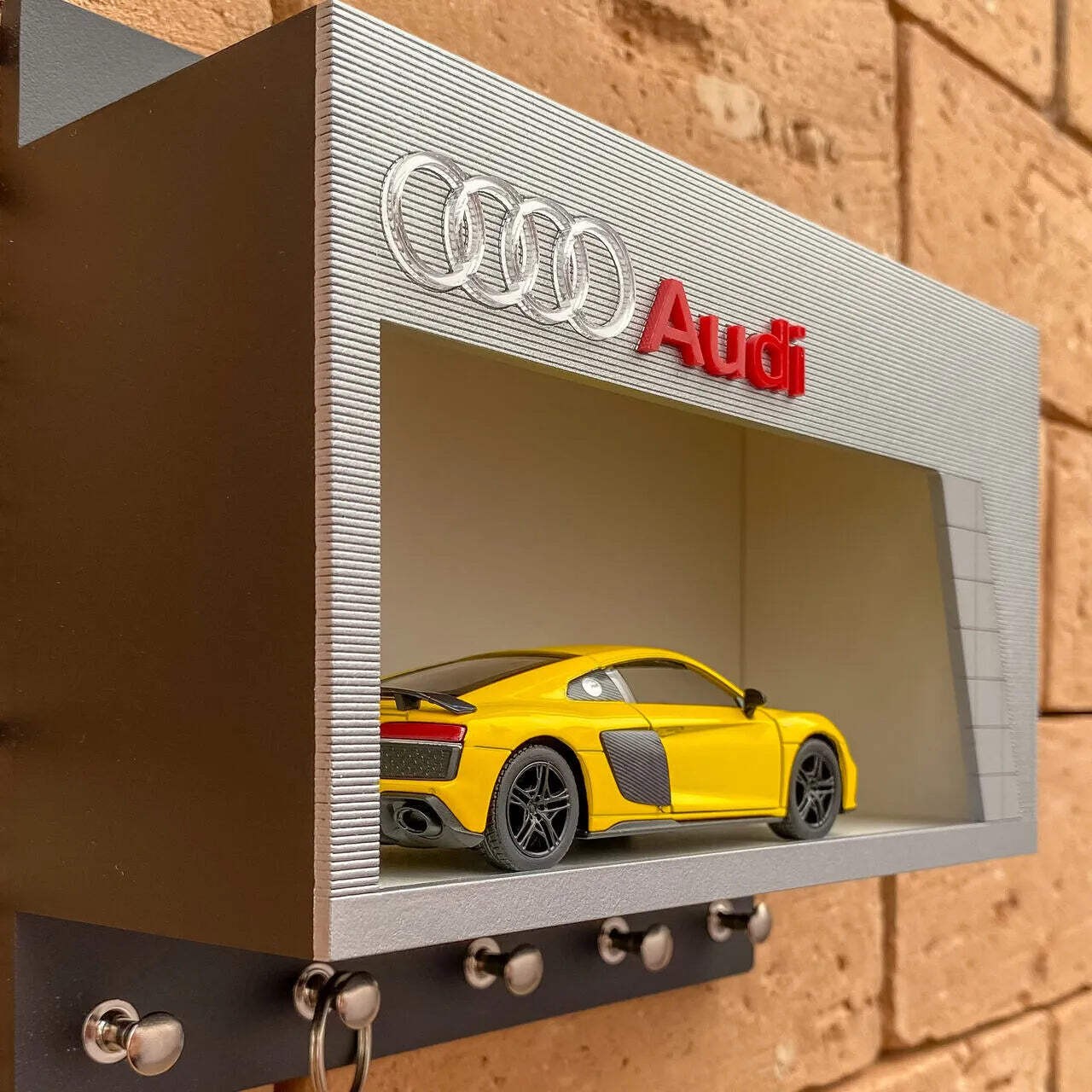 Audi Dealership Wall Key Hook Rack Exclusive Handmade Homage (Non-Official Item)