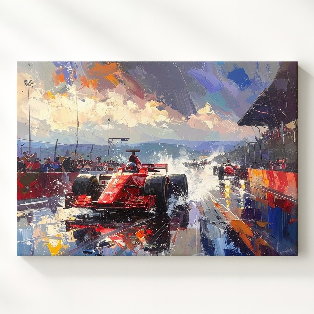 Formula 1 Rain Race Canvasdynamic Motorsport Action Wall Art