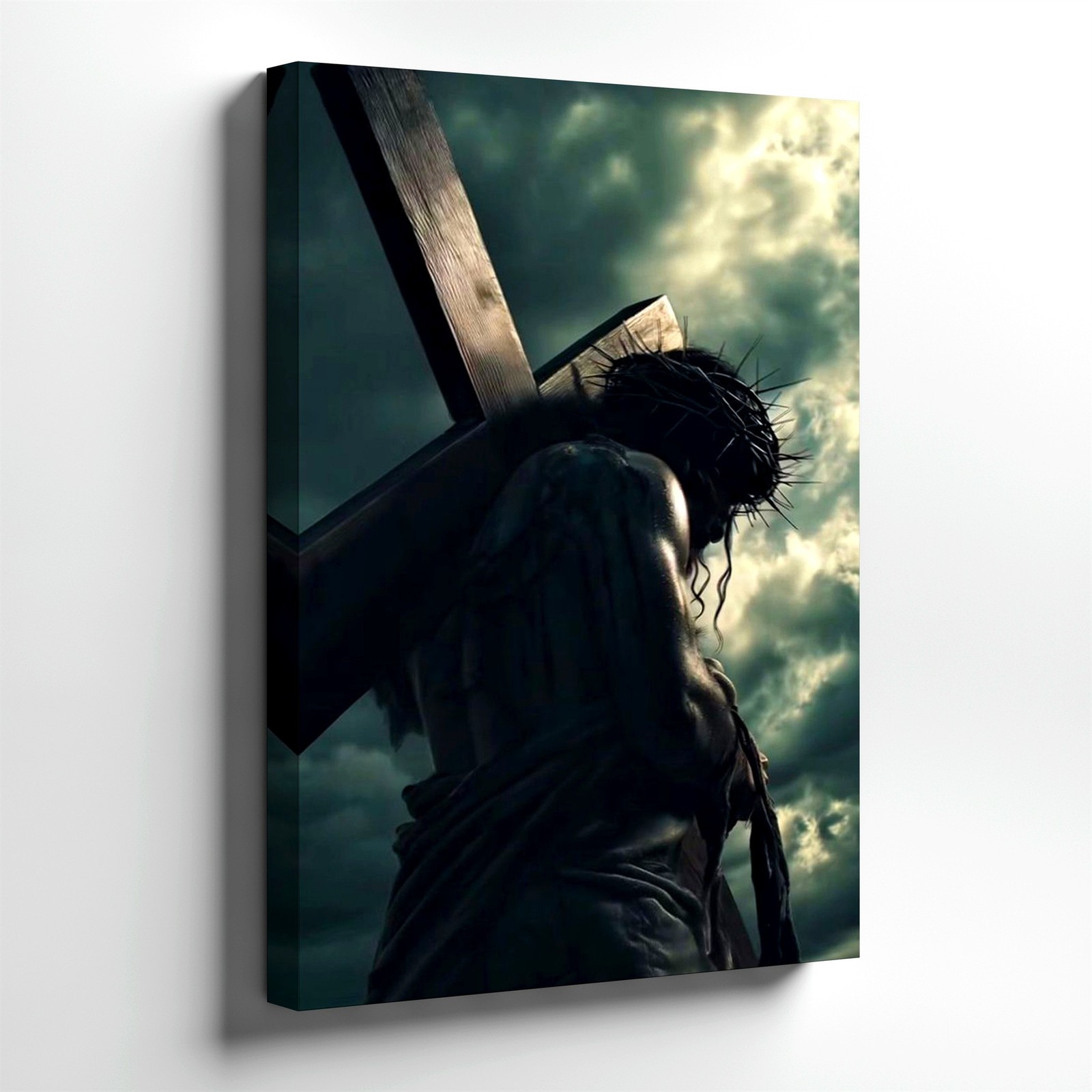Wall Art Jesus Carrying Cross Crown of Thorns Religious Christian Poster Print