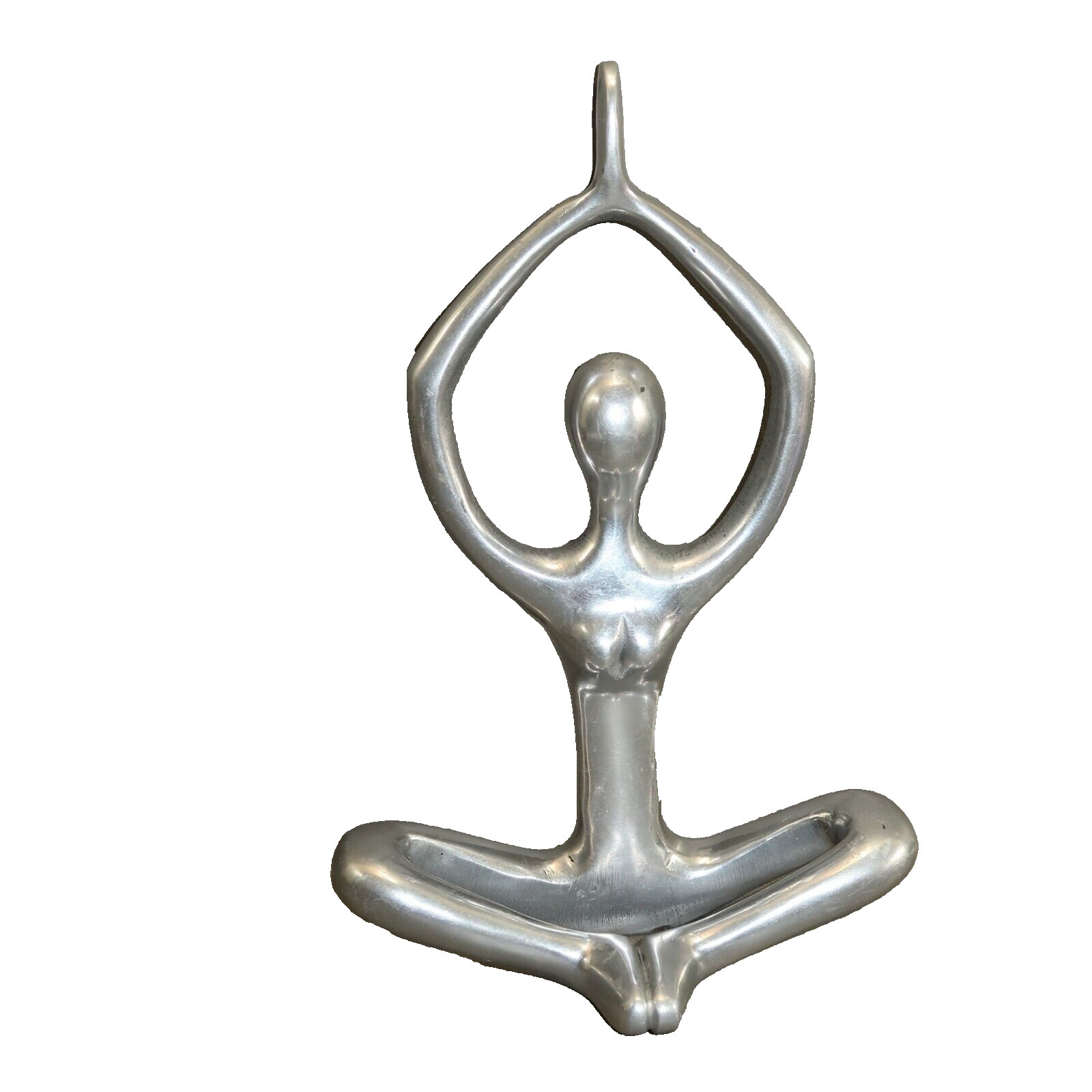 9&Prime; Silver Namaste Zen Yoga Metal Figure Statue