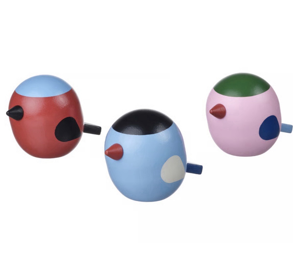 IKEA VINTERFINT Decoration Birds Mixed Colors Set of 3 New In Box 2 1/4”