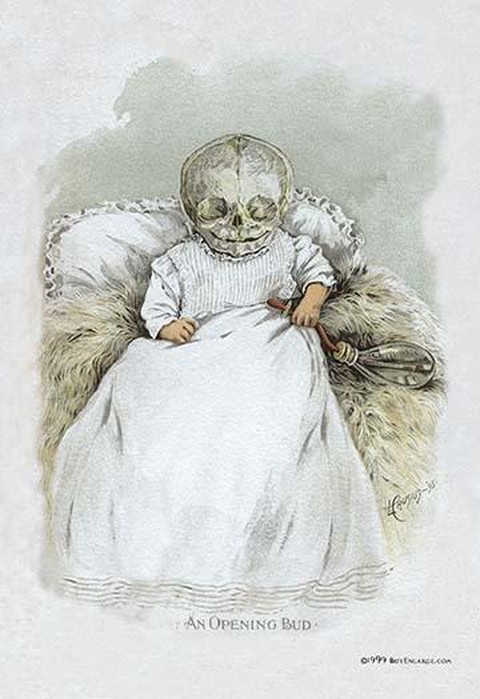 Death in Swaddling Clothing Louis Crusius MD Skeleton Characters Poster Print