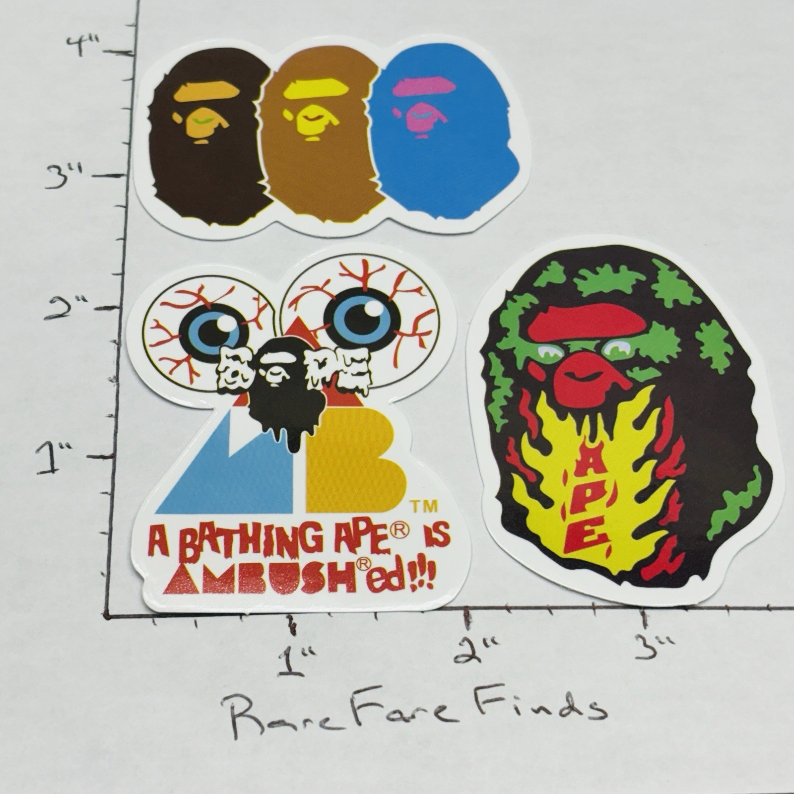 Lot/Set of 3‼ NEW‼ Bathing Ape BAPE Sanrio Vinyl Decals Stickers • w/ Tracking‼