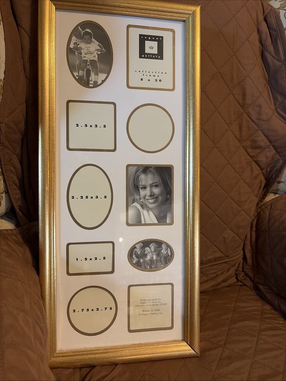 Photo Picture Frame Multiple Gold Rimmed Matting for 10 photos C1