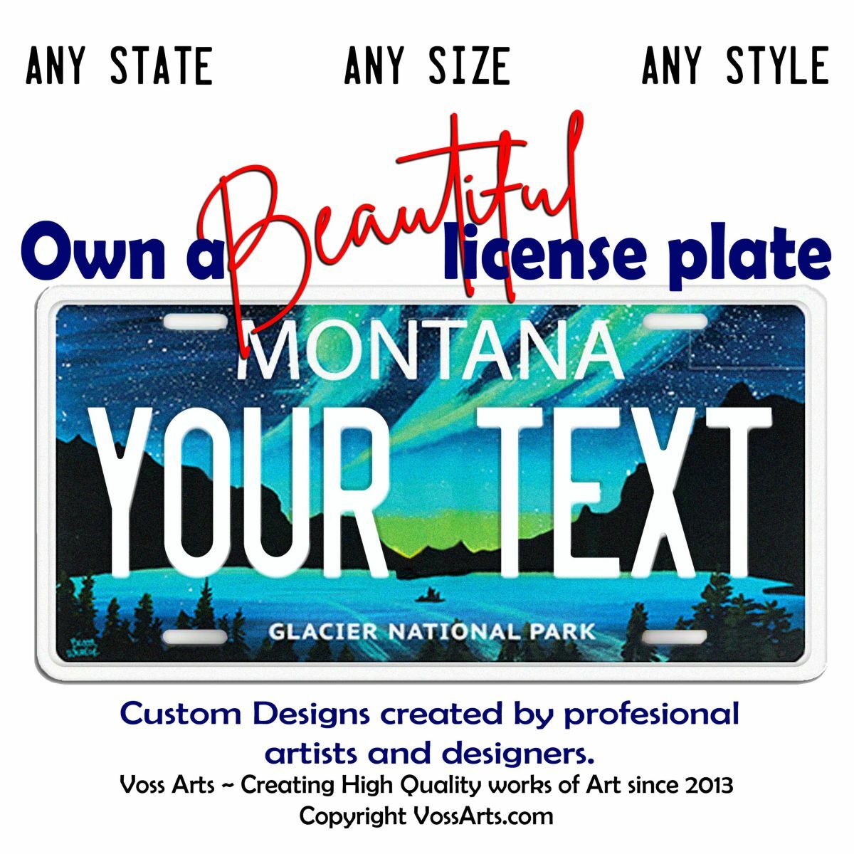 Montana License Plate Glacier custom Car Motorcycle Bike Keychain Luggage Tag