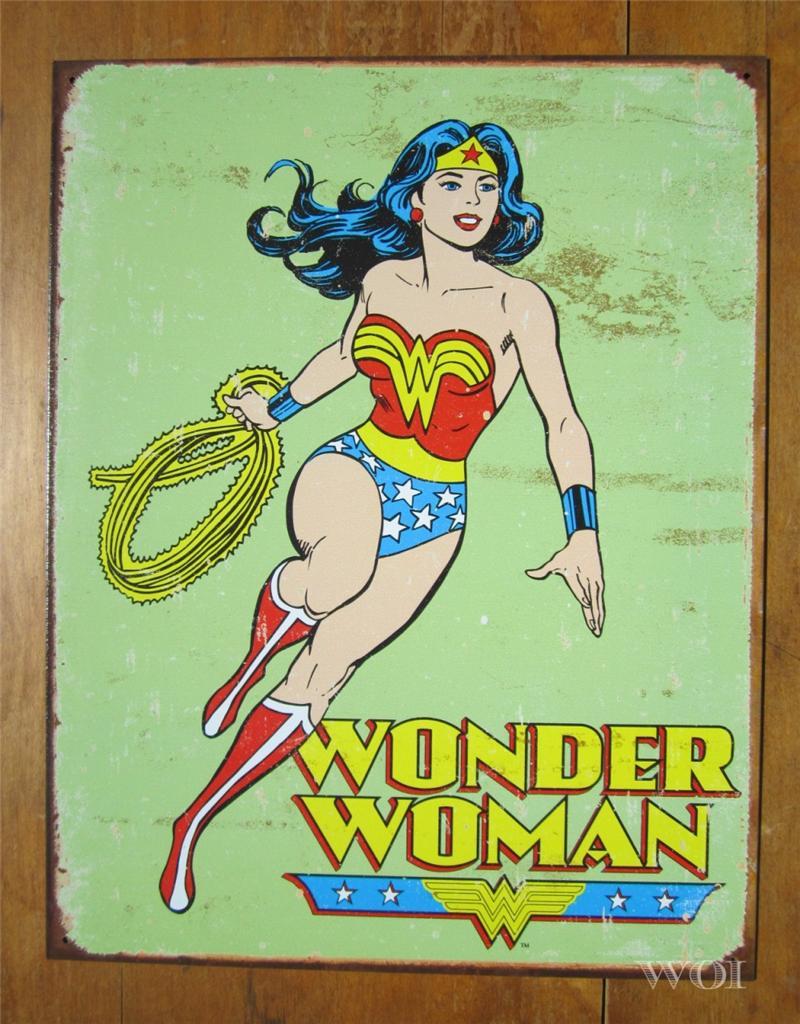 Wonder Woman Comic Book Heroes Lasso of Truth Bullet Proof Bracelets Metal Sign