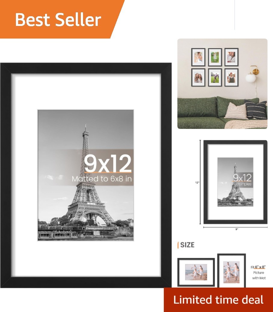 Classic 9×12 Picture Frame for Vertical or Horizontal Display – Gift-Ready