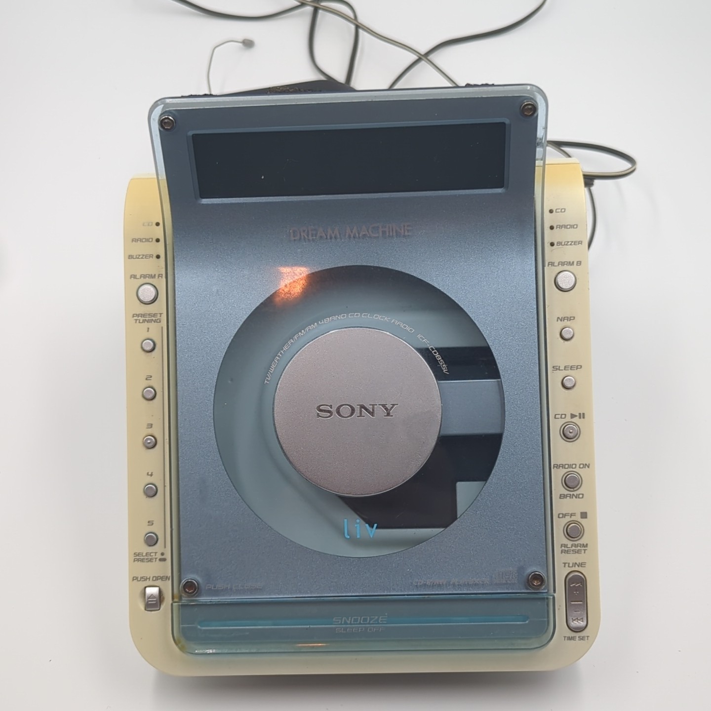 Sony Dream Machine ICF-CD855V CD Player Radio FOR PARTS No Power See Description