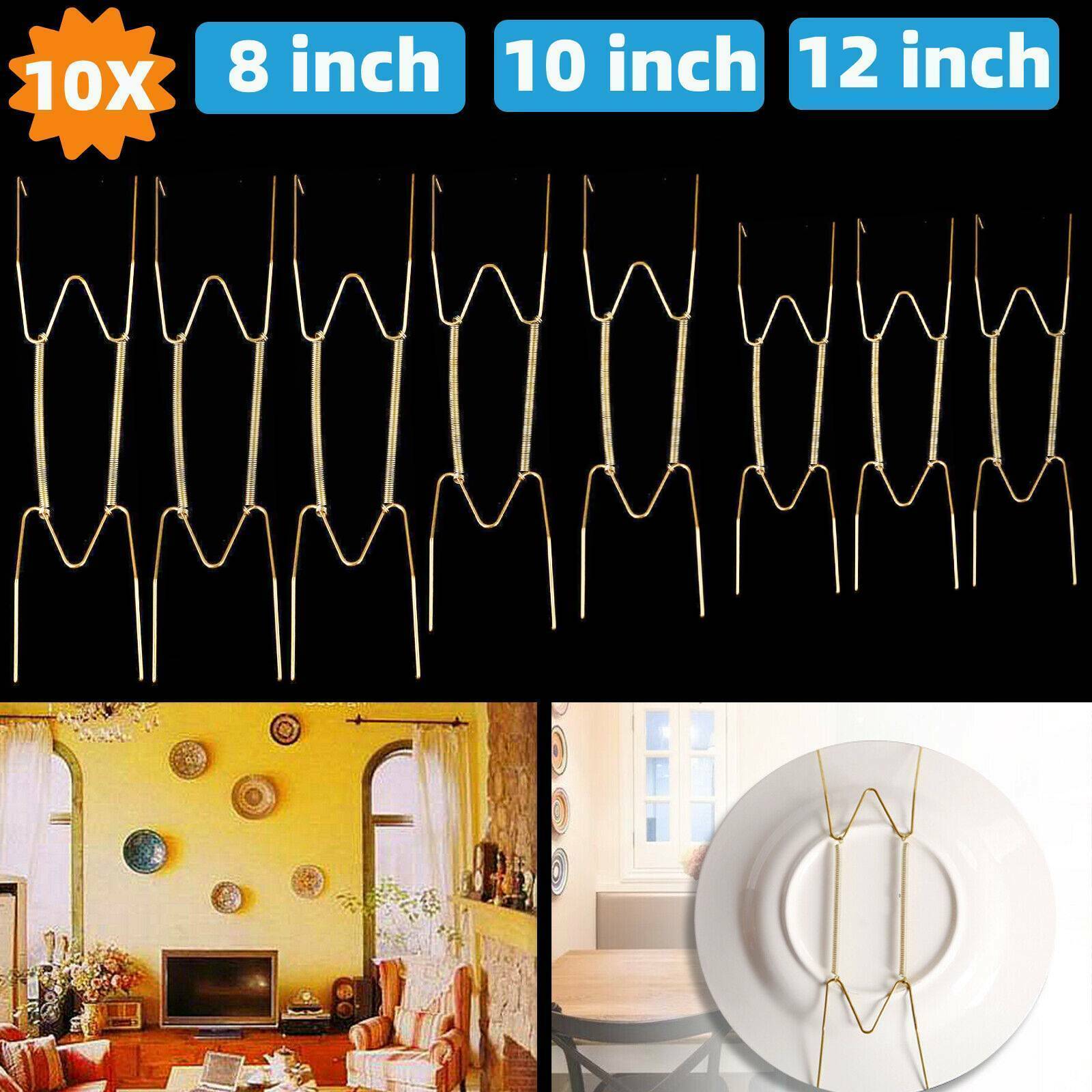 10PCS W-Shape Wall Display Plate Dish Hangers Hooks For Home Decor 6-16 » Holder