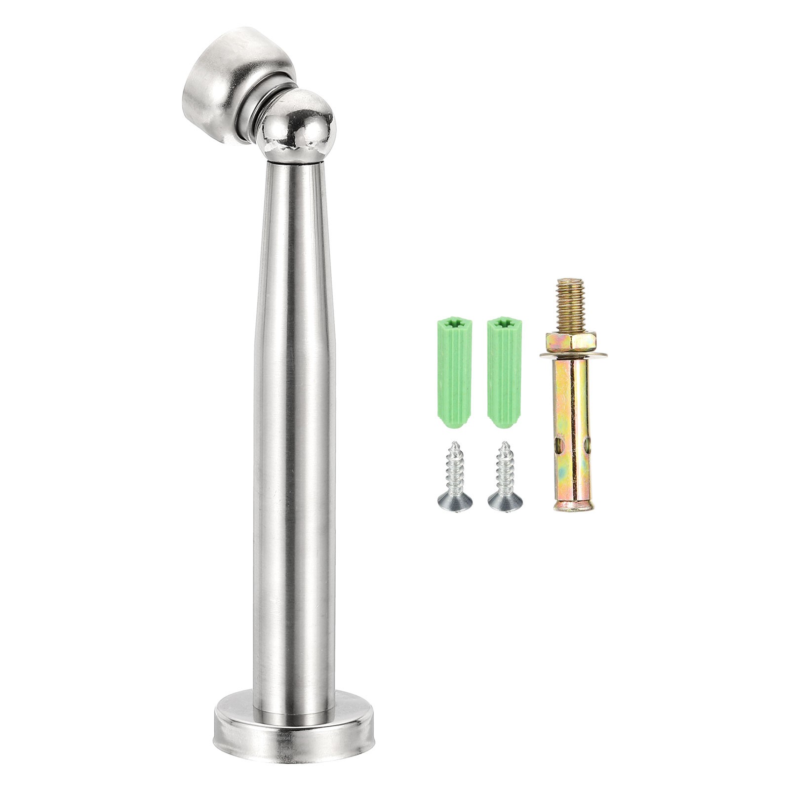 7.5&Prime; Magnetic Door Stoppers, Wall Floor Mounted Door Catch Holder, Silver