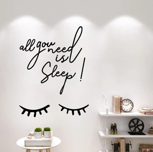 &lsquo;All you need is Sleep&rsquo; Quotes Wall Stickers Home Decor Living Room Bedroom