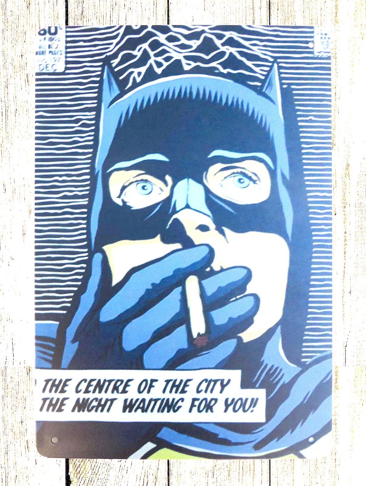 wall decoration Batmen Centre of city Night Waiting for you tin sign
