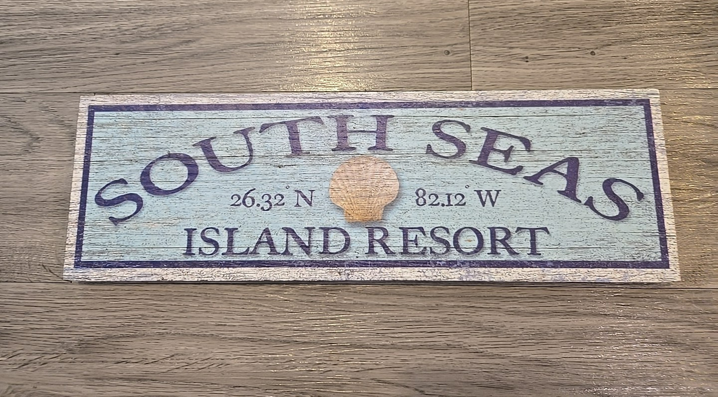 South Seas Island Beach Resort Florida Souvenir Mill Wood Art Sign USA Nautical