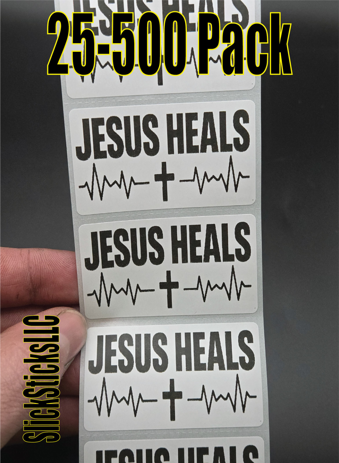 « JESUS HEALS » 25-500pcs stickers decal labels god bulk religious lord saves