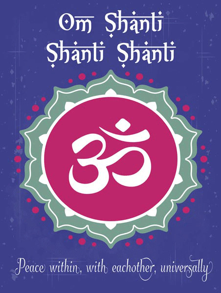 Om Shanti Metal Sign, Peace, Sanskrit,Yoga, Spiritual, Inspirational Quote