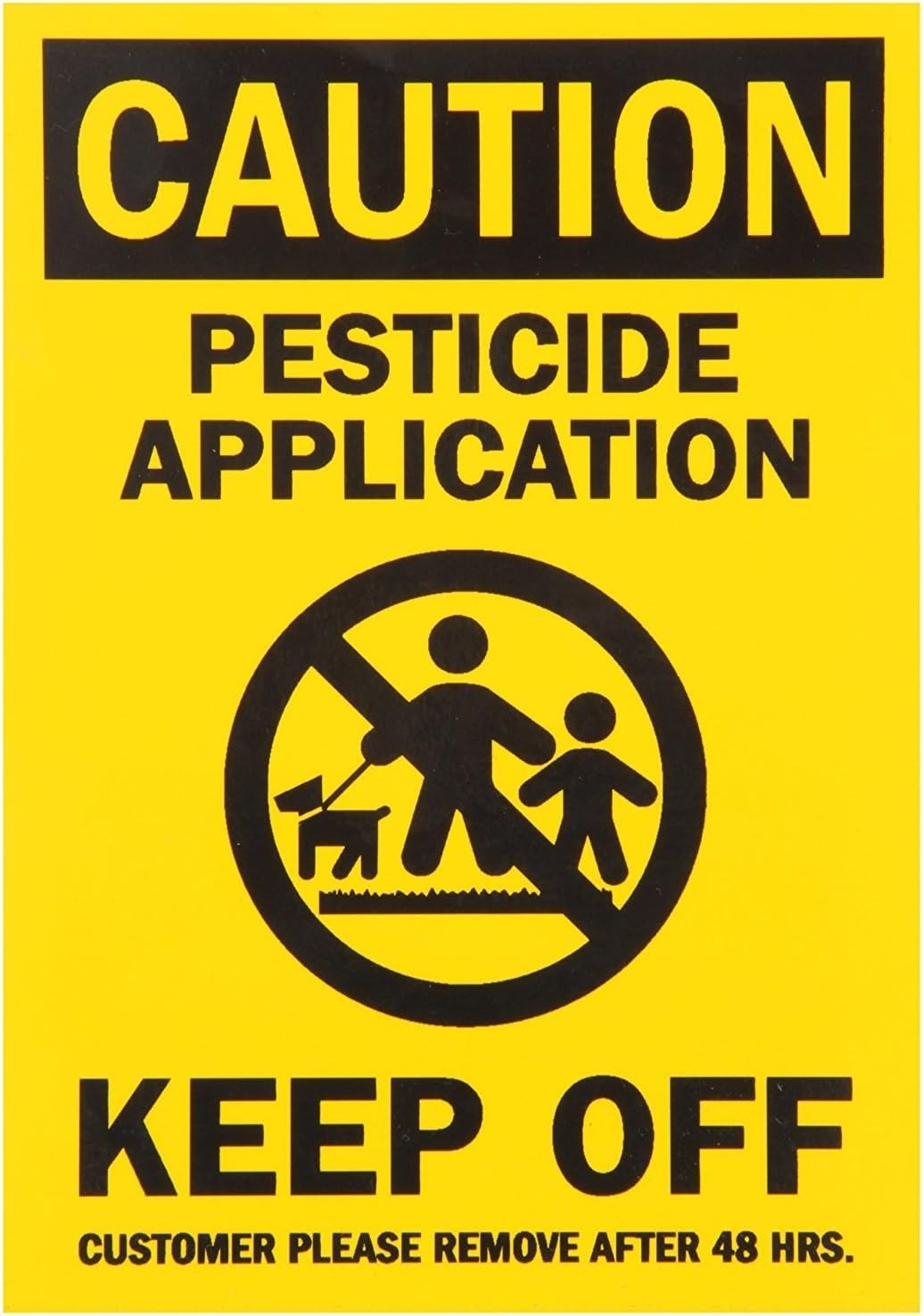 (4 Pack) Caution: Pesticide Application, Keep Off, 5&Prime; x 3.5&Prime; Inch Sticker