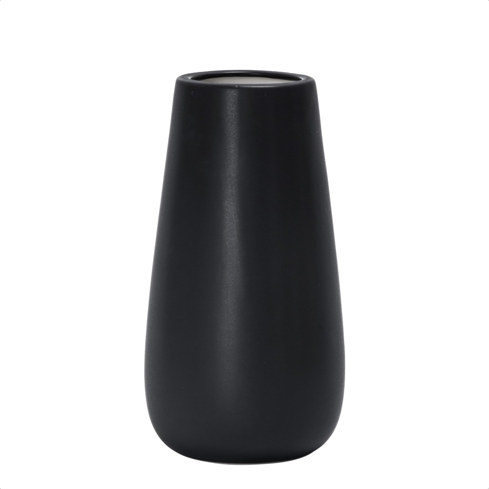 8 Inch Ebony Black Elegant Oval Ceramic Vase for Flowers, Home Décor Vase wit…