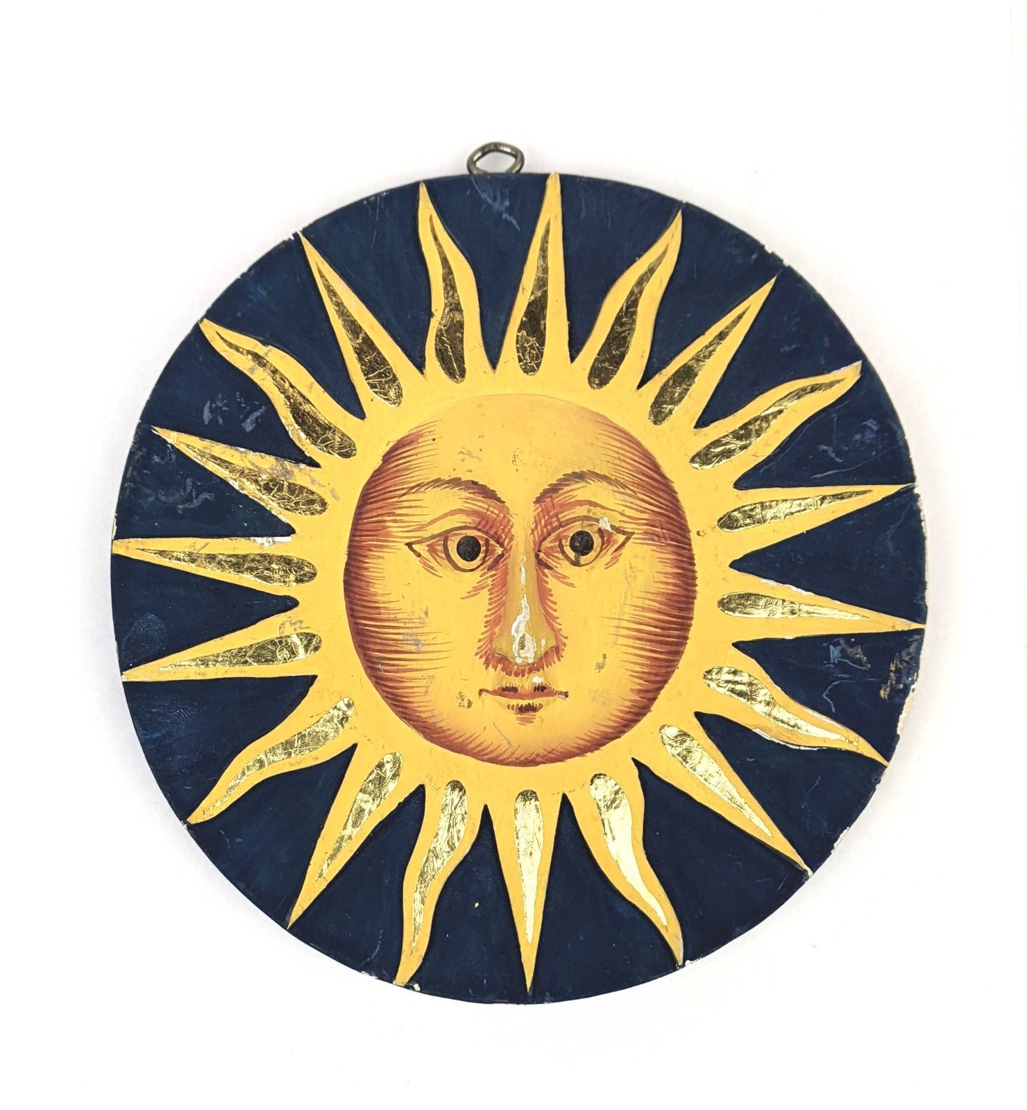 Hand Carved Wooden Sun Face Moon Art Hanging Decor Boho Rustic Sculpture Home