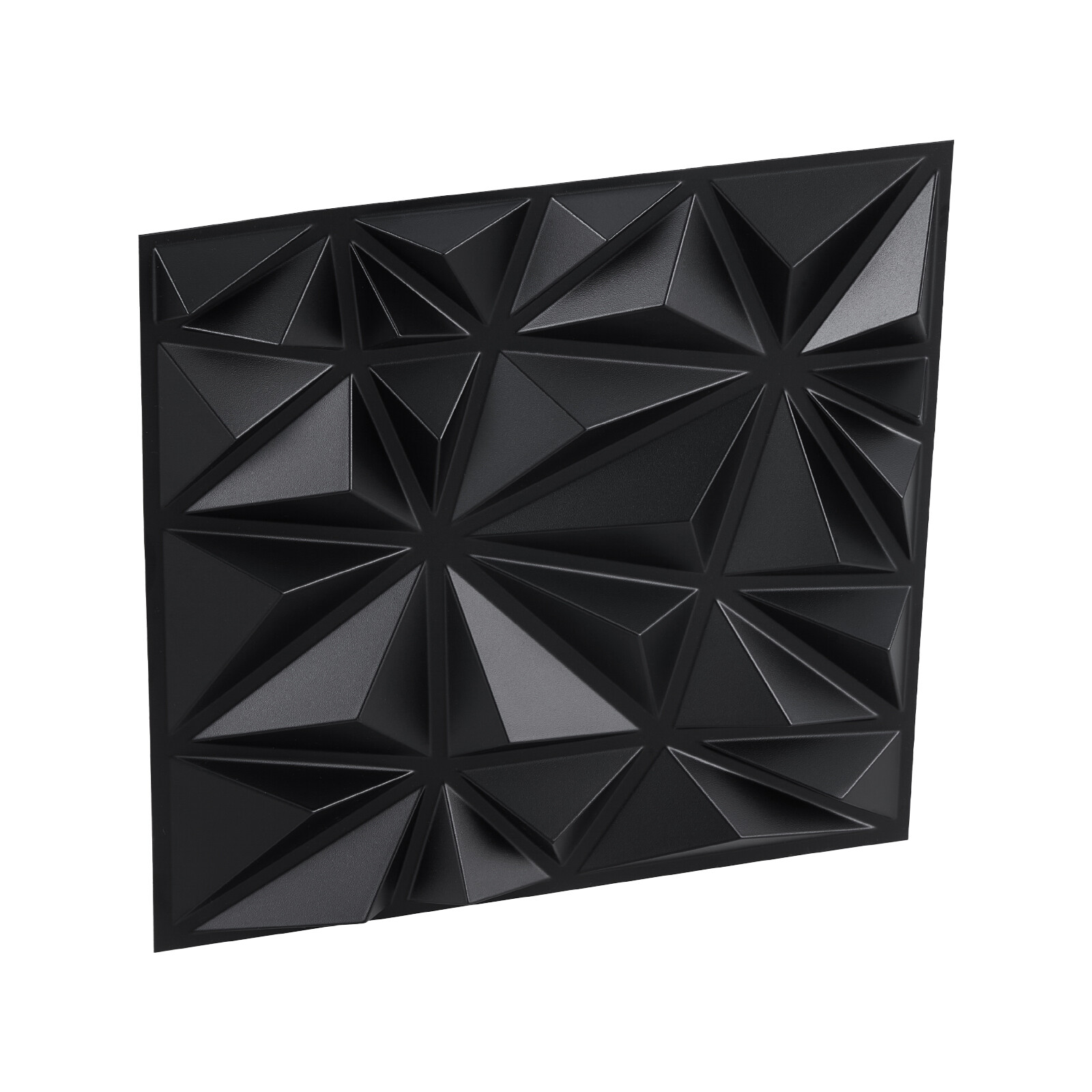 3D Wall Panels 33-Pack 11.81 x 11.81 » PVC 32 Sq.Ft Coverage Diamond Matte Black