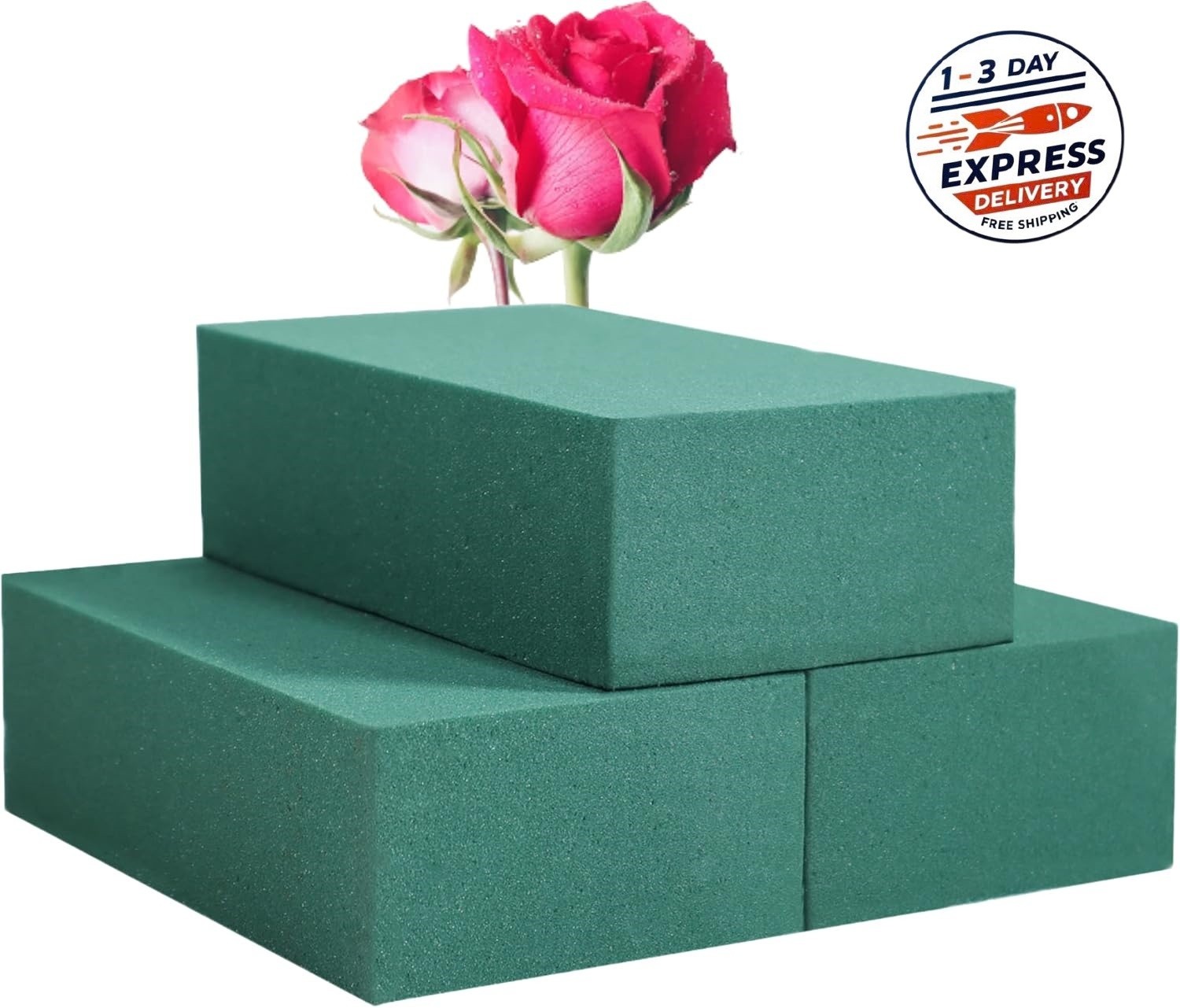 Bloques de espuma floral (6&Prime;L x 3,38&Prime;W x 1,85&Prime;H) Verde, 3 piezas cada uno