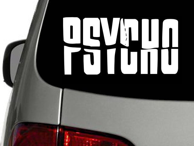 PSYCHO Alfred Hitchock Vinyl Decal Car Wall Window Sticker CHOOSE SIZE COLOR