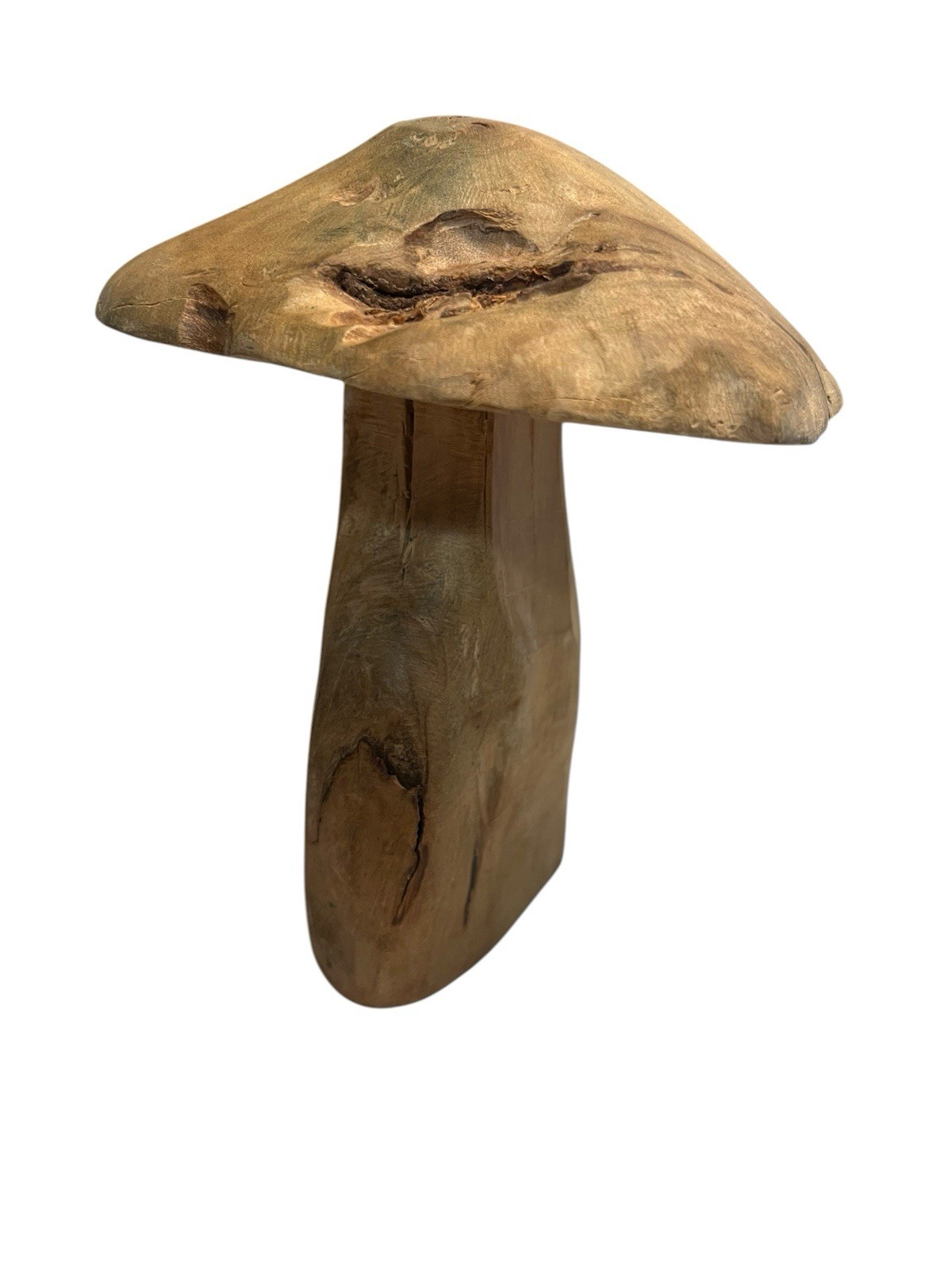 VTG Handmade Carved Wood Mushroom Sculpture Rustic Folk Art 6&Prime; Tall