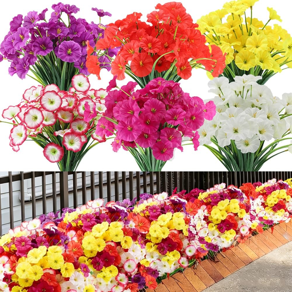 JEMONG Artificial Flowers 30 Bundles Outdoor UV Resistant Fake Daisy Flowers …